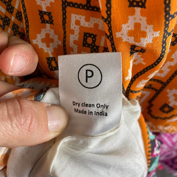 Hemant and Nandita Dress Tiered Silk Multipattern Tasseled Sleeveless Size Small - Picture 10 of 11